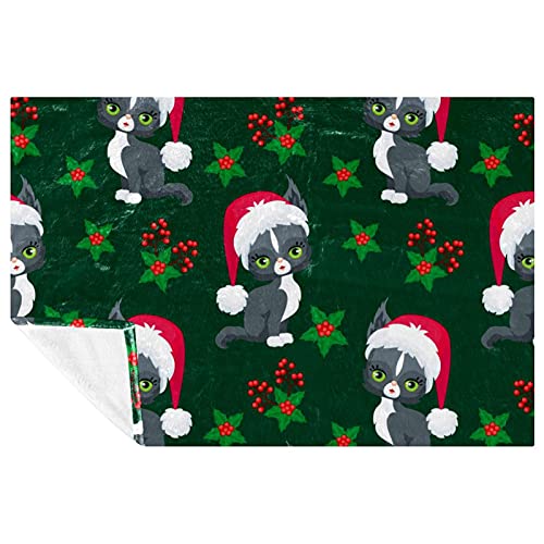 Couverture chat de Noël douce et chaude au toucher velouté unique - 2