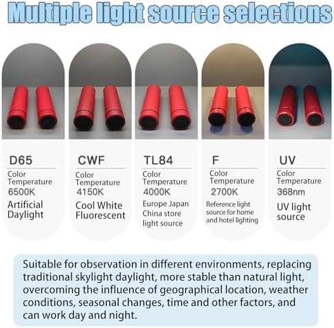 Light Booth Color Matching Cabinet - 4/5/6 Light Sources for Accurate Textile, Ceramics, Shoes & Leather Color Evaluation - 45° Grandstand Design for Optimal Viewing