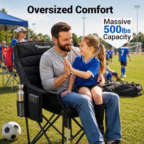 ABORON Silla de Camping Sobredimensionada con Soporte de Teléfono Ajustable, 500 lb miniatura 4