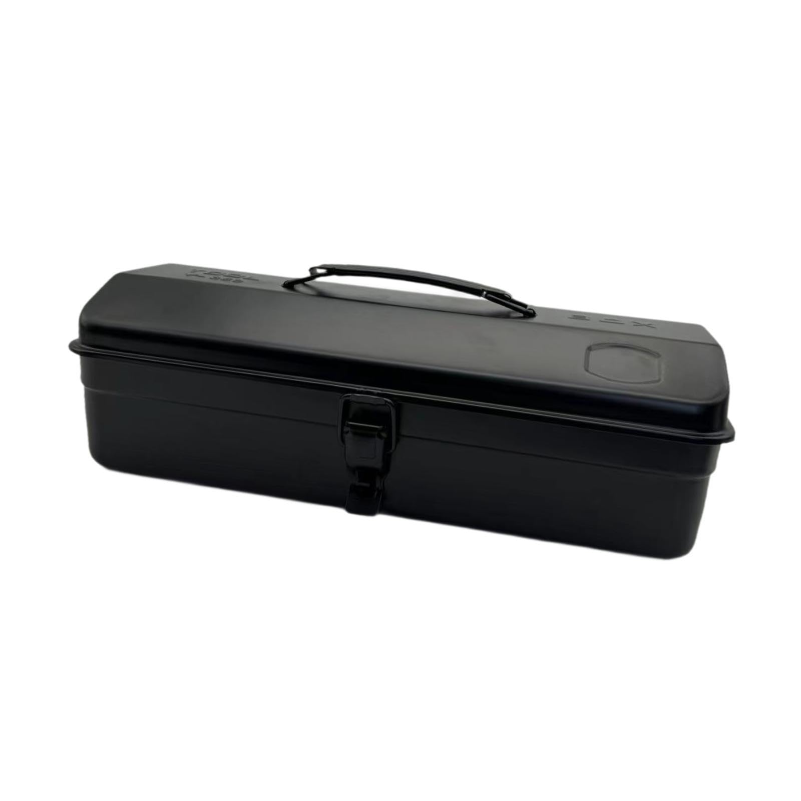 Colcolo Caja de herramientas de metal Caja de herramientas vacía Garajes Cerradura con hebilla Cofre de herramientas multifuncional Almacenamiento de hardware, Negro