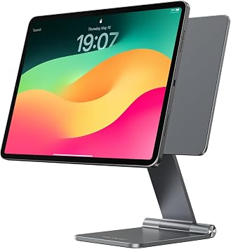 KU XIU Foldable Magnetic Stand Only for iPad Pro 11 M4 2024, Aluminum Alloy Tablet Stand for Desk, 360 Rotating Adjustable Tablet Holder Mount for iPad Pro 11 inch M4 2024, No Charging Function