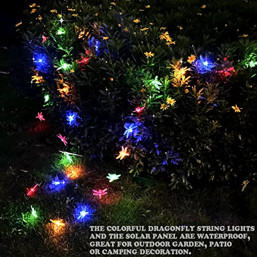 Dragonfly Solar String Lights, 30Led 21Ft 8 Modes Outdoor Waterproof Crystal Dragonfly Fairy Lighting For Christmas Trees, Garden, Patio, Fence, Wedding, Party And Holiday Decorations - Multi Color #TOP2