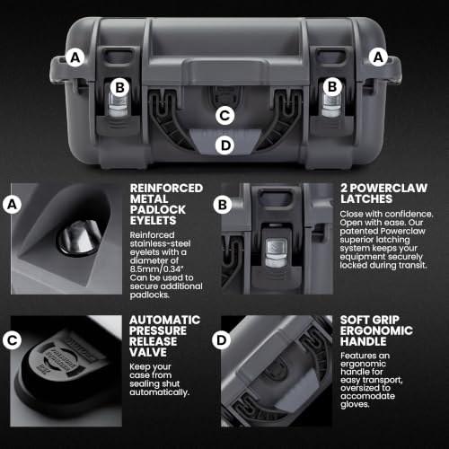 Image of NANUK 915 Empty Hard Case, IP67 Waterproof, Dustproof and Impact Resistant, 13.8 inch x 9.3 inch x 6.2 inch - Rugged Construction for Ultimate Protection, Made in Canada - Graphite