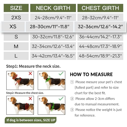 HEELE Geschirr Hund Klein Weich Hunde Geschirr Air Mesh Verstellbar Sicher Kontrolle Welpengeschirr Weste Hunde Brustgeschirr für Gehen, Laufen, Training, Reflektierend, Armee Grün, XS