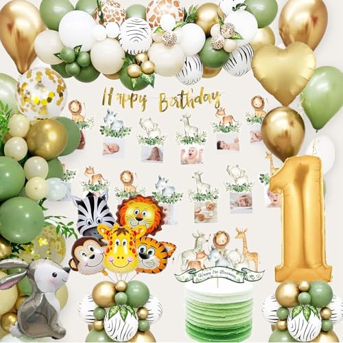 1 Geburtstag Junge Mädchen, Dschungel Geburtstagsdeko 1 Jahr Junge Mädchen mit Fotobanner, Jungle Balloon, Safari Deko 1. geburtstag Junge Mädchen Deko Wild One Geburtstag Deko 1 Geburtstag Junge Mädchen, Dschungel Geburtstagsdeko 1 Jahr Junge Mädchen mit Fotobanner, Jungle Balloon, Safari Deko 1. geburtstag Junge Mädchen Deko Wild One Geburtstag Deko