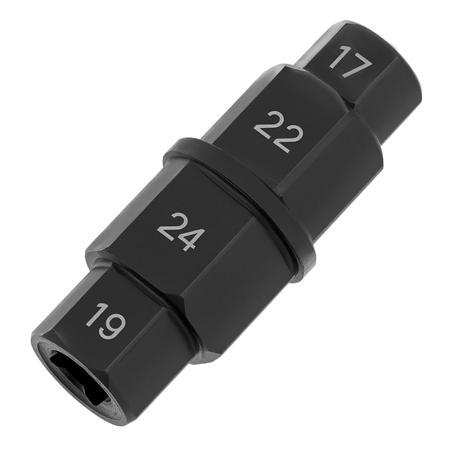 QWORK® Llave Allen para Eje de Motocicleta, Dado Hexagonal de 3/8", 17 mm, 19 mm, 22 mm y 24 mm