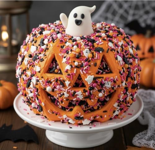 Image of Manvscakes Sprinkles - Themed Sprinkles for Cake Decorating, Sprinkle Mix for Cookies, Ice Cream, Fondant Cake, Caramel Apples, Cupcakes & Other Desserts, Assorted Halloween Sprinkles, 4 oz