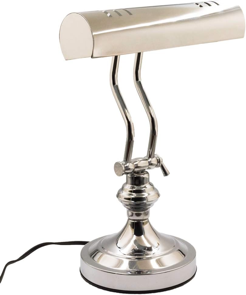 RUDY Piano Desk Lamp 15"H, Polished Silver Finish- Elegant Home Accent and Perfect Gift SL002A