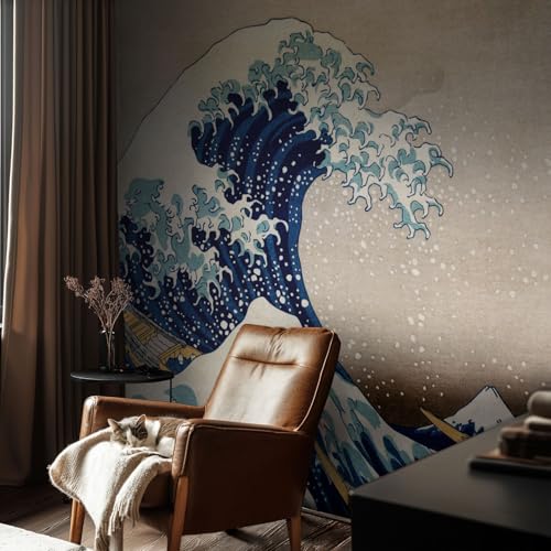 Mural autoadhesivo de Ola dramática para decorar la entrada 3