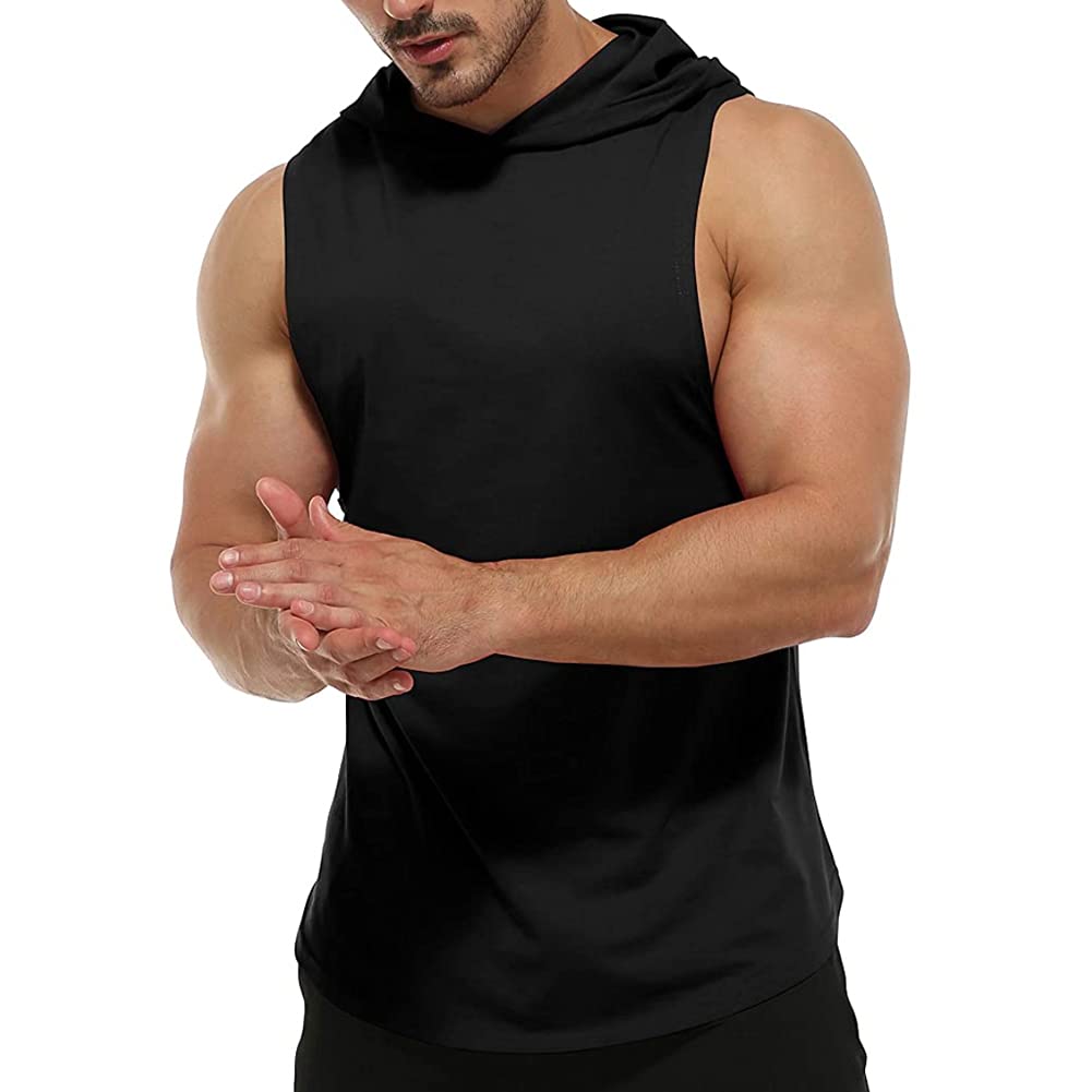 Rane Sports Sudaderas sin Mangas de Entrenamiento para Hombres, Camisetas sin Mangas con Capucha de algodón para Entrenamiento atlético, Camisetas Deportivas para Culturismo y músculos