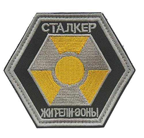 Stripe Nuclear Power Plant Radiation Stalker S.T.A.L.K.E.R. Factions Mercenaries Loners Atomic Power 3D Tactical Military Badges Embroidered Patch Back with Loop and Hook