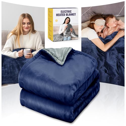 Qfun Doppelseitig Heizdecke mit Abschaltautomatik 180x100cm, Schnelles...