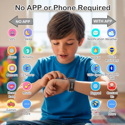 Image of Kids Waterproof Smart Watch with Fitness Tracker Sports Activity Pedometer