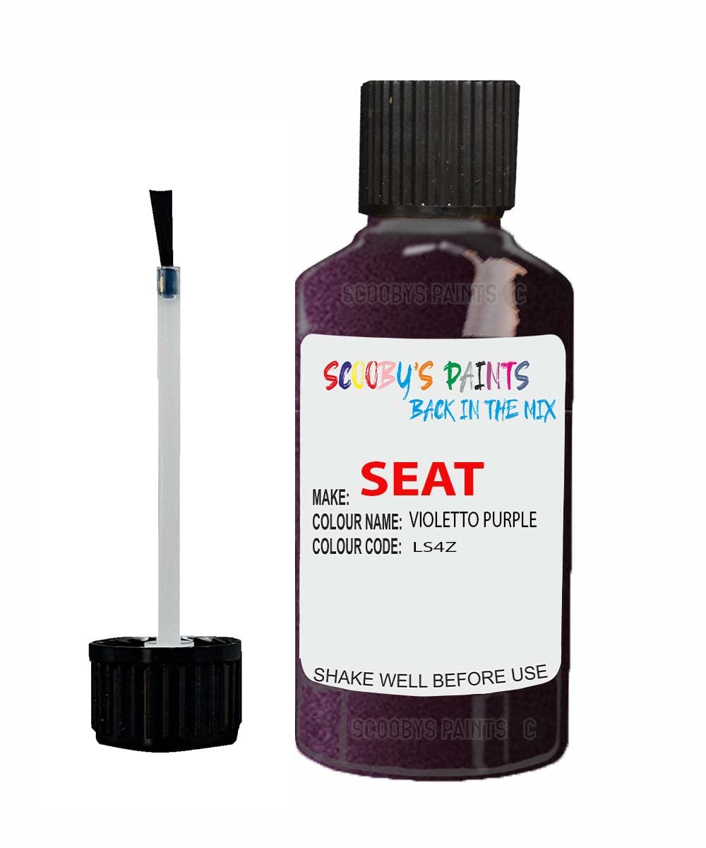 Scoobys Paints Back In The Mix Violetto Purple Touch Up Paint For Seat Mii Ls4z 2016-2016 30Ml Bottle Brush Scratch Stone Chip Repair Pen