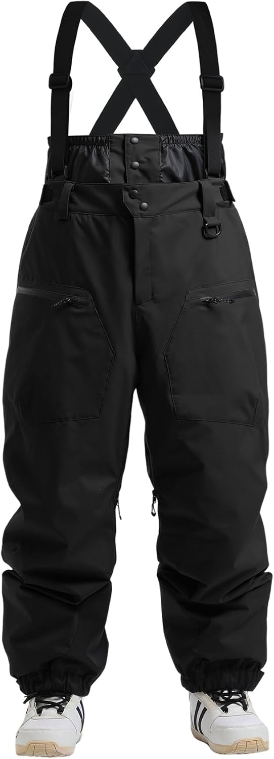 GSOU SNOW Men Snow Bibs Women Baggy Ski Pants Snowboard Overall Insulated Waterproof Windproof Warm Winter