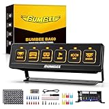 Bumbee 6 Gang Wireless Switch Panel, Multi-Function Toggle Switches, 80A High Power Relay Box with 4 Control Modes & 2 Light Memory, Waterproof Design