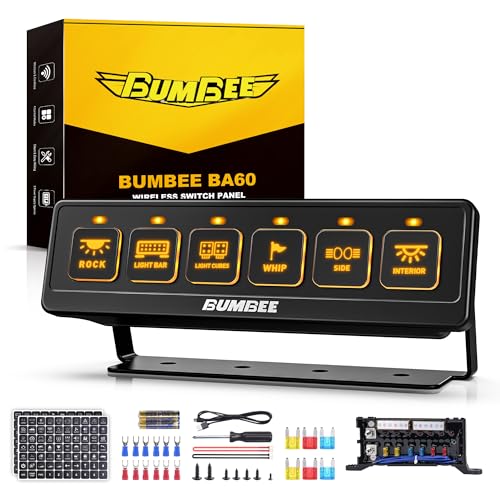 Bumbee 6 Gang Wireless Switch Panel, Multi-Function Toggle Switches, 80A High Power Relay Box with 4 Control Modes & 2 Light Memory, Waterproof Design by Bumbee - Used condition - US$53.11