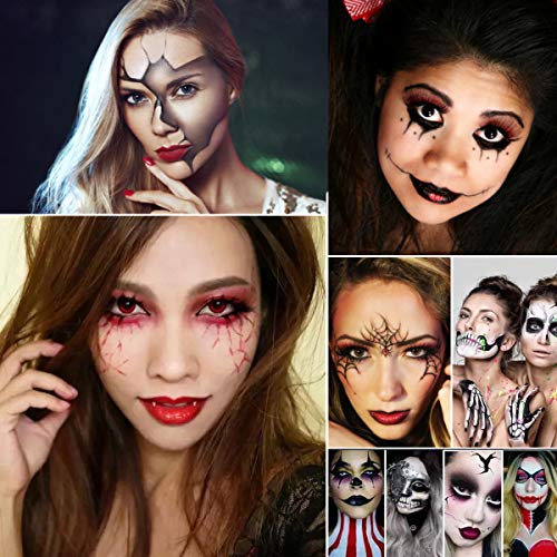 Loijon Kit profissional de pintura de rosto e corpo 7 cores Tintas à base de água laváveis com pince