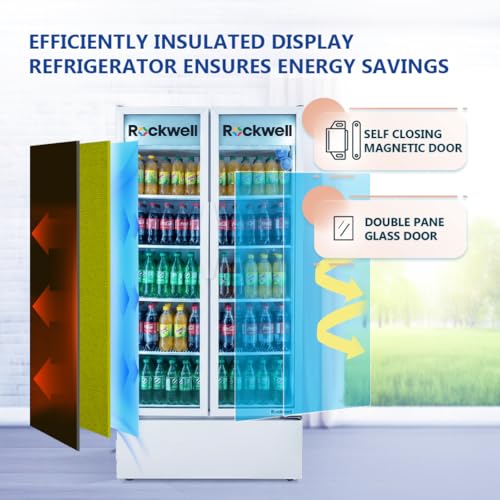 Image of ROCKWELL RVC1100 Visi Cooler, Large Capacity, Bright LED Interior, Fast Even Cooling, Power-Saving System for Heavy-Use Stores, 4-Year Warranty
