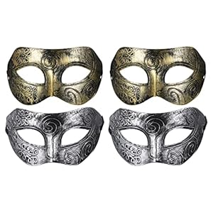 Amosfun 4PCS Maskerade Maskers Vintage Antieke Maskers Venetiaanse Feestmaskers Griekse Romeinse Feestmaskers Mardi Gras…