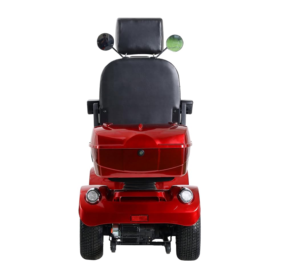 BSH Patinete de movilidad con 4 ruedas Asiento de capitán móvil senior-Max. 15 km/h, espacioso espacio de almacenamiento-asiento giratorio-freno electromagnético rojo