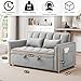 howcool 3 in 1 Convertible Sleeper Sofa Bed, Futon Couches for Living Room with Side Pocket | Adjustable Backrest | Velvet Fabric | Pull Out Couch | Small Loveseat | Sectional Sofa Bed, Grey