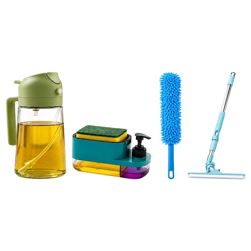 ANF Global Home Cleaning & Kitchen Combo of 2-in-1 Oil Dispenser, 3-in-1 Soap Pump Dispenser, Microfiber Fan Duster & 360° Floor Wiper | Multipurpose Household Cleaning & Kitchen Essentials Set-picture-42
