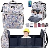 Xinsilu Diaper Bag Backpack for Boys & Girls Diaper Backpack Registry Search Newborn Gray