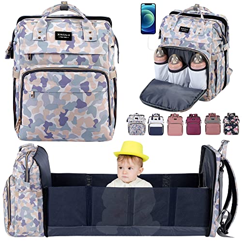 Xinsilu Diaper Bag Backpack For Boys & Girls Diaper Backpack Registry Search Newborn Gray #TOP12
