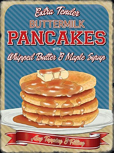 Tnnd Vintage Style Metal Wall Sign Plaque Pancake American Food Kitchen Retro Gift Tin Sign 8X12 Inch