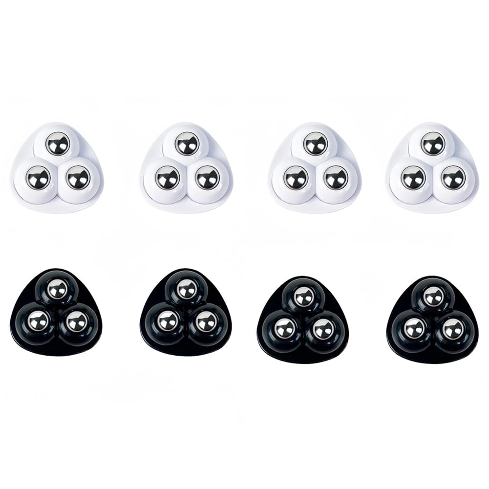 Plookyoe As Shown 8Pcs Metal Swivel Wheels Self-Adhesive Casters 360 Degree Swivel Self-Adhesive Pulley