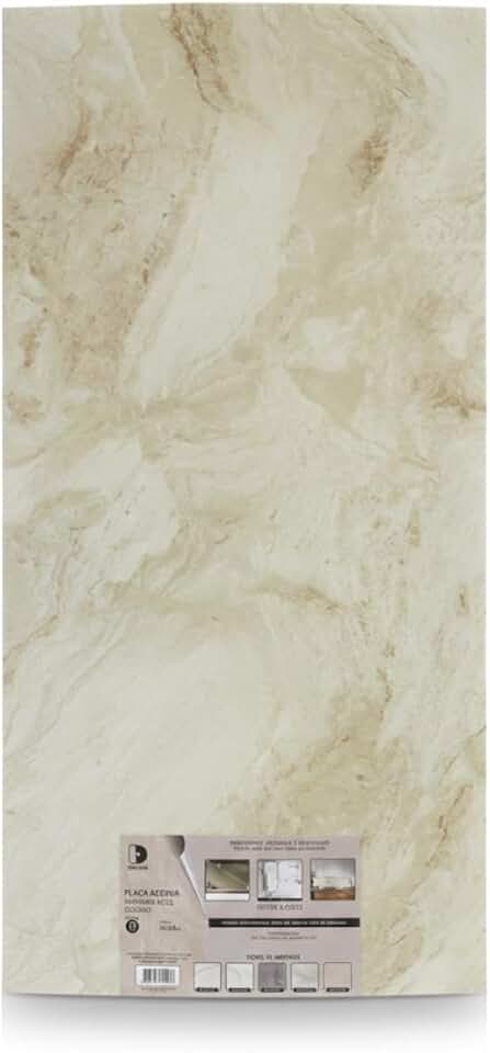 Placas Adesivas Papel de Parede Estilo Mármore 60x30cm Kit com 10 Unidades Autocolante Retire e Cole para Cozinha Banheiro e Decoração (Mármore Bege)