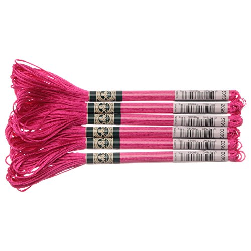 DMC サテン糸 刺繍糸 6束入 25番 8m #S602 ピンク系 DMC1008F