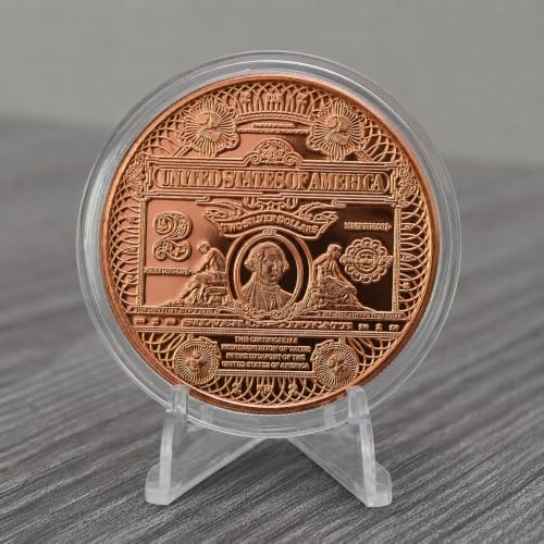 Image of Washington 2 Dollar $2 Note Design 1 oz .999 Pure Copper Round 39mm Collectible Coin in Capsule - COA by Heavenly Metals