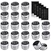 Bekith 20 Pack Stainless Steel Magnetic Spice Tins，Multi-Purpose Storage Spice Containers, Clear Top Lid with Sift or Pour, Magnetic on Refrigerator and Grill