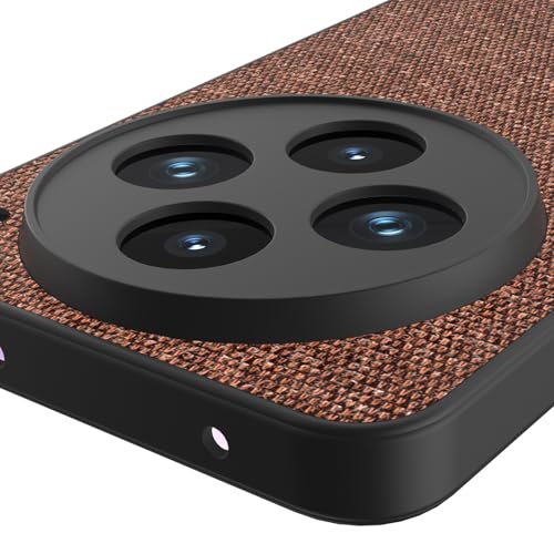 Image of Kapa Soft Fabric & Leather Hybrid Protective Back Cover for Vivo X200T 5G | Shockproof Slim Hard Anti Slip Back Case (Brown)