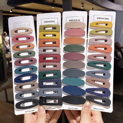 CHANDERKASH 40 Pcs/Set Simple Matte Finish Non-Slip Solid Daily Use Plastic & Metal Tic Tac Hair Clips