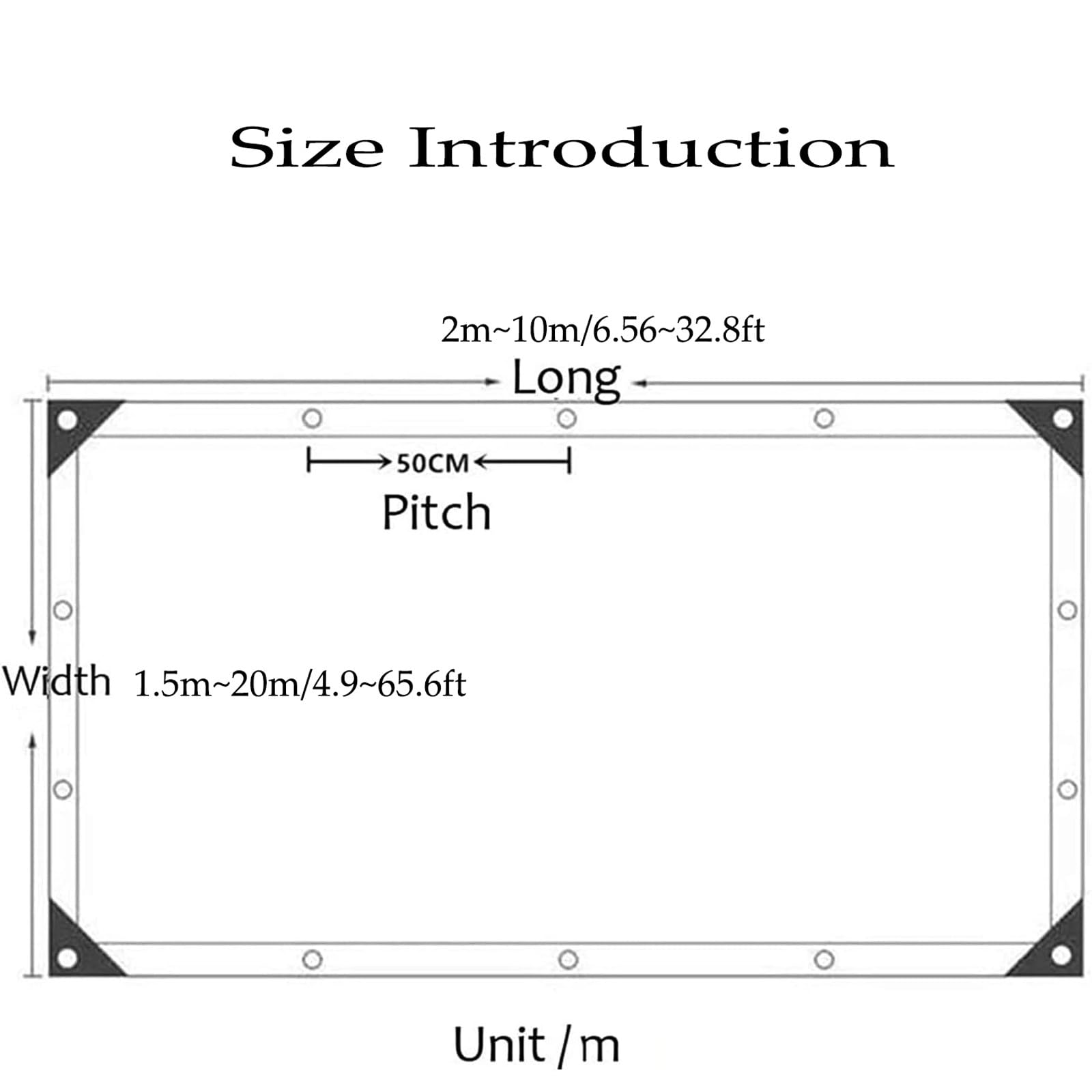 Lona impermeable transparente con ojal, 2 x 2,5 m, 0,35 mm, grosor multifunción, PVC, protección para piscina, jardín, coche, muebles, incluye cuerda y bridas