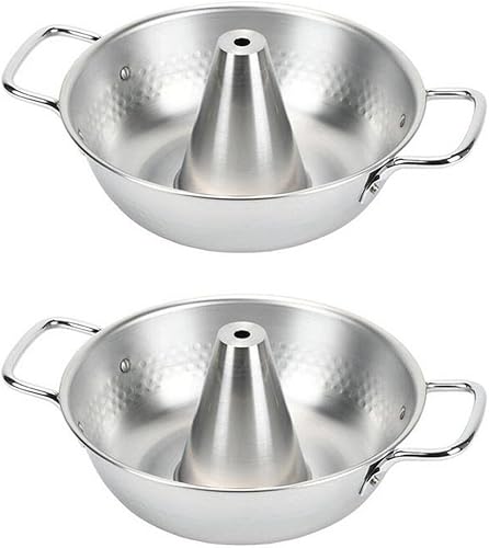 Miniatura 8 de JapanBargain, Auténtica olla japonesa Shabu Shabu Hot Pot tradicional de acero inoxidable con chimenea, fabricada en Japón (10.2 in)