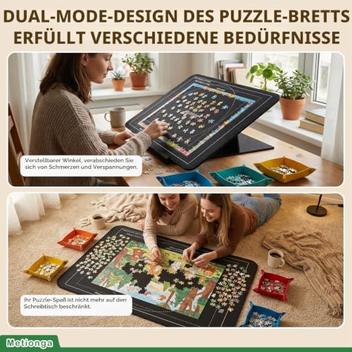 Metionga Puzzlebrett 1000 Teile, Tragbares Filz Puzzletisch – Ansicht 5