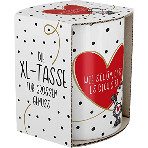 Sheepworld 46219 XL-Tasse Wie schön, DASS es Dich Gibt, Porzellan, 60 cl, mit Geschenk-Banderole, Rot Taza, Porcelana - Imagen 3