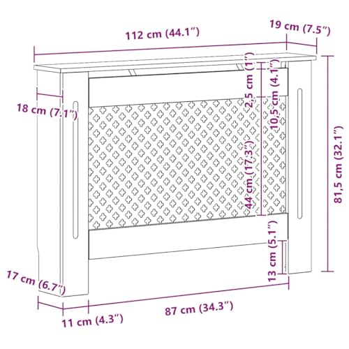 image for vidaXL Radiator Cover Heater Heating Accessory Cover Storage Shelf Org