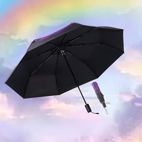 Miniatura 2 de Goothdurs Sombrilla compacta para el sol y la lluvia, pequeña y ligera, resistente al viento, impermeable, plegable, para hombres y mujeres