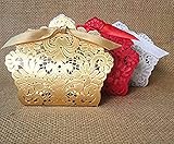 150 X Wedding Candy Box Gold/Red/White Wedding Favor Boxes Wedding Favors Gifts Party Wedding Bridal