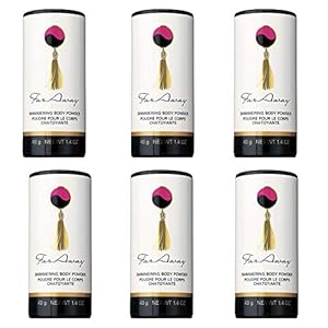 6 x Avon Far Away Polvos de Talco Perfumados y Brillantes 40g cada uno
