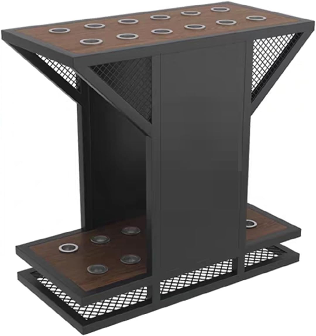 Pool Cue Rack,12-Hole Pool Cue Table,Floor-Standing Pool Cue Storage Rack,for Game Room Billiard Room Club(Black)
