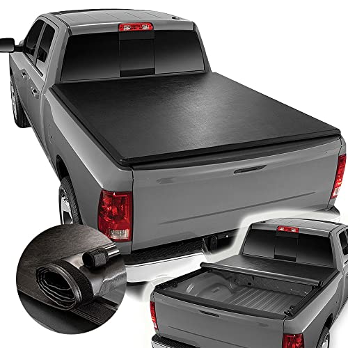 XUR-COVC-ROLL-004 Compatible/Replacement for 97-03 F-150/04 F-150 Heritage w/6.5' Bed Black Soft Roll-Up Truck Bed Tonneau Cover