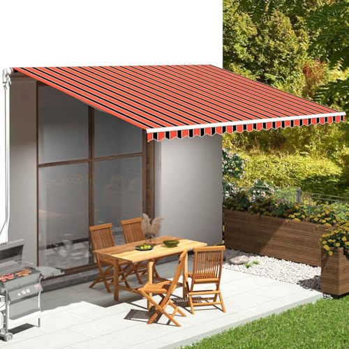 Toile pour store banne extérieur orange marron couverture terrasse - 3