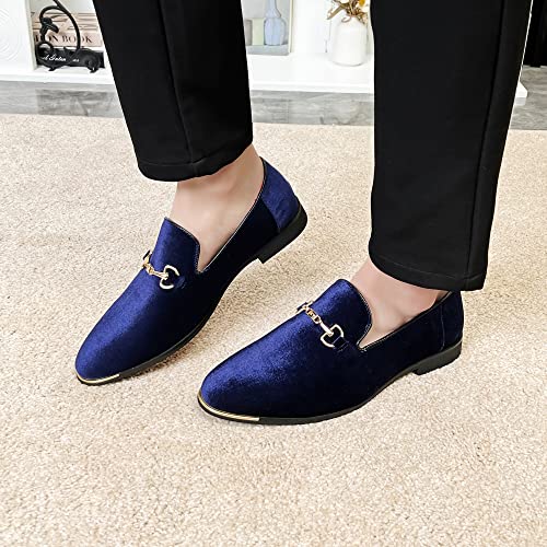 Image of FLQL Men's Luxury Penny Loafer Slip-On Velvet Shoes Party Dancing Shoes Suede Wedding Shoes Plus Size 7-13