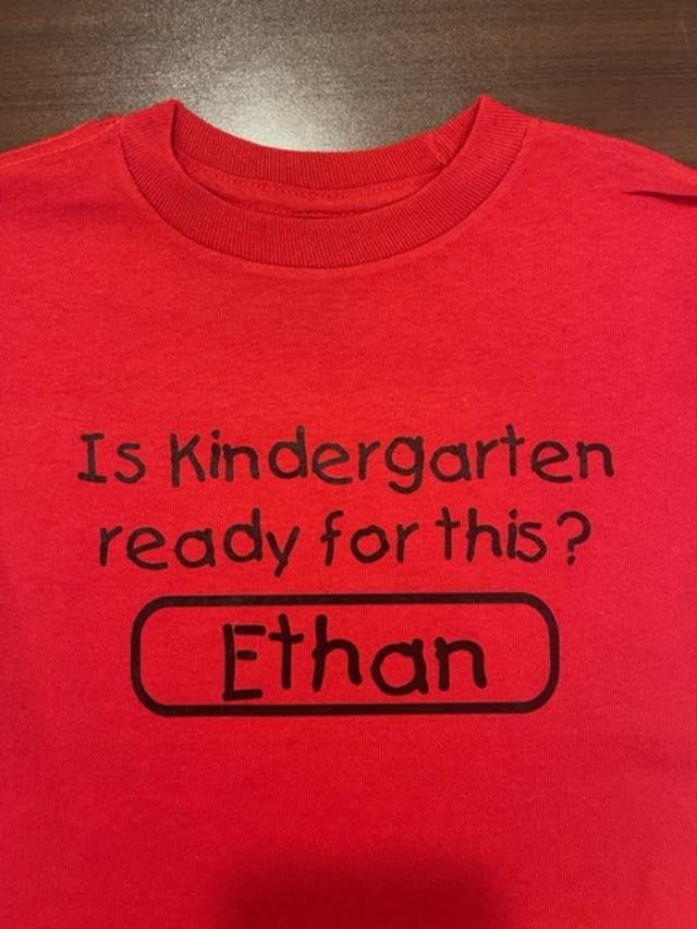 Personalized Custom Kindergarten Shirt Toddler Boys Kids Girls Youth First Day of School Tshirt White2